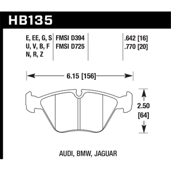 Hawk HT-10, Bmw, 92-99 BMW M3 E36 / 88-95 BMW M5 E34 / 98-03 Z3 Roadster M 3.2