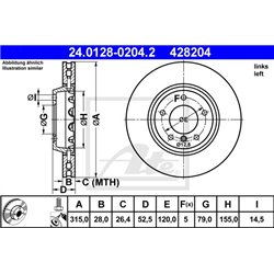 Tarcze ATE Dwuczęściowe - 24.0128-0204.2