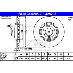 Tarcze ATE Dwuczęściowe - 24.0128-0205.2