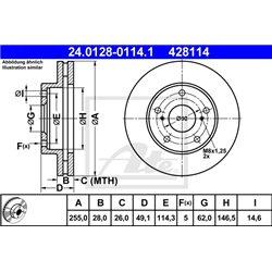 Tarcze ATE Original - 24.0128-0114.1