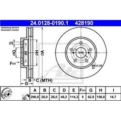 Tarcze ATE Original - 24.0128-0190.1