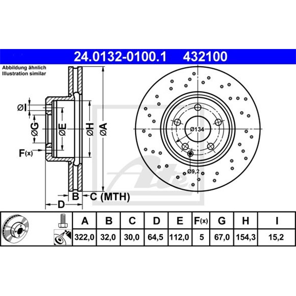 Tarcze ATE Original - 24.0132-0100.1