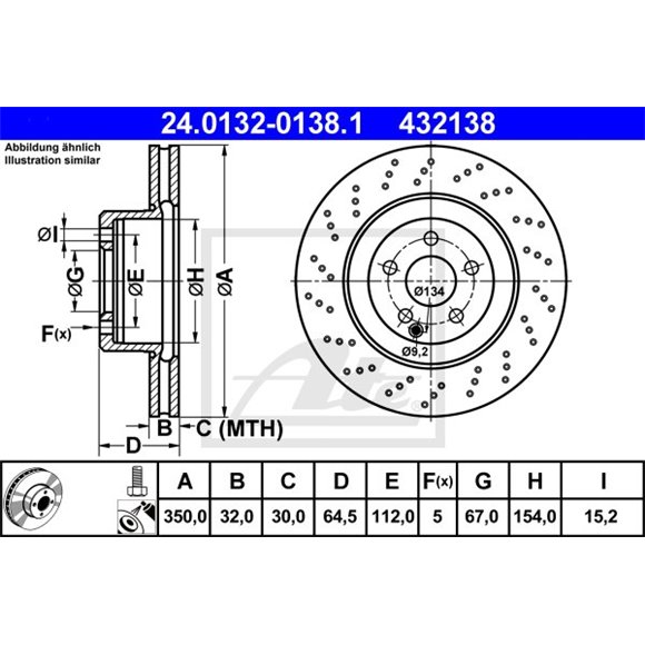 Tarcze ATE Original - 24.0132-0138.1