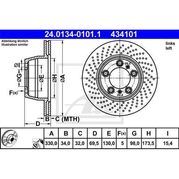 Tarcze ATE Original - 24.0134-0101.1