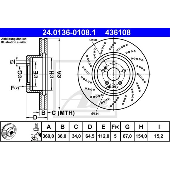 Tarcze ATE Original - 24.0136-0108.1