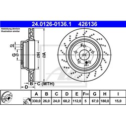 Tarcze ATE Original - 24.0126-0136.1