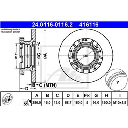 Tarcze ATE Original - 24.0116-0116.2