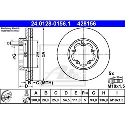 Tarcze ATE Original - 24.0128-0156.1