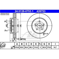 Tarcze ATE Original - 24.0128-0753.1