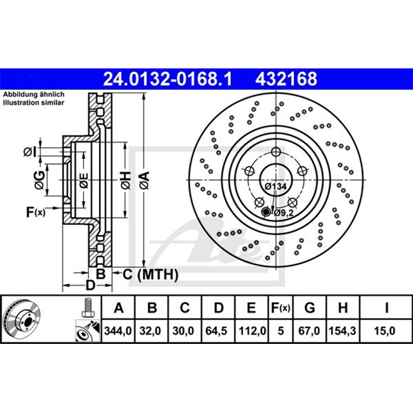 Tarcze ATE Original - 24.0132-0168.1