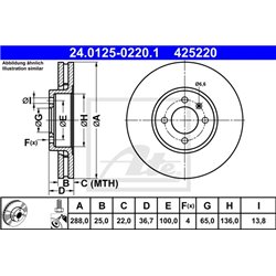Tarcze ATE Original - 24.0125-0220.1
