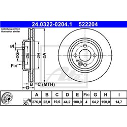 Tarcze ATE Power Disc - 24.0322-0204.1