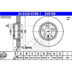 Tarcze ATE Power Disc - 24.0328-0198.1