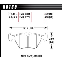 Hawk HT-10, Bmw, 92-99 BMW M3 E36 / 88-95 BMW M5 E34 / 98-03 Z3 Roadster M 3.2
