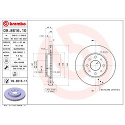 Tarcze Brembo - 09.8616.10