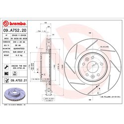 Tarcze Brembo - 09.A752.20