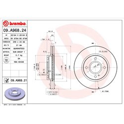 Tarcze Brembo - 09.A968.24