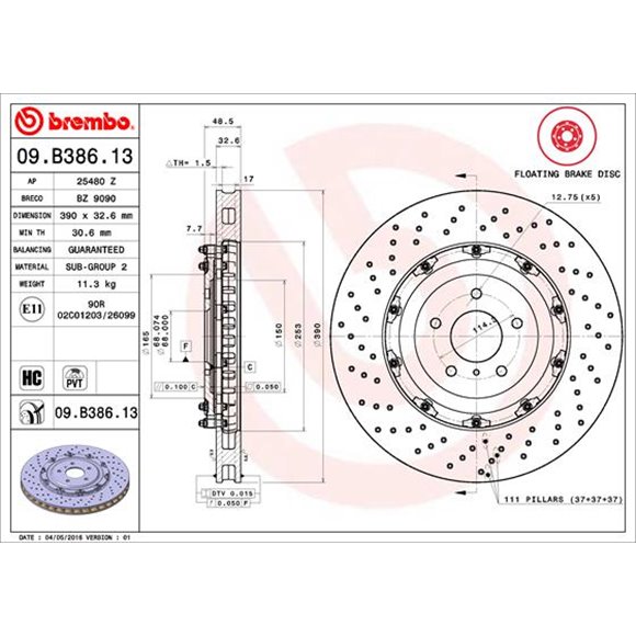 Tarcze Brembo - 09.B386.13