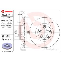 Tarcze Brembo - 09.9870.11