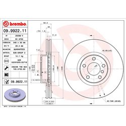 Tarcze Brembo - 09.9922.11