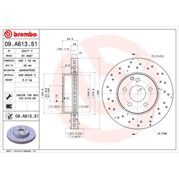 Tarcze Brembo - 09.A613.51
