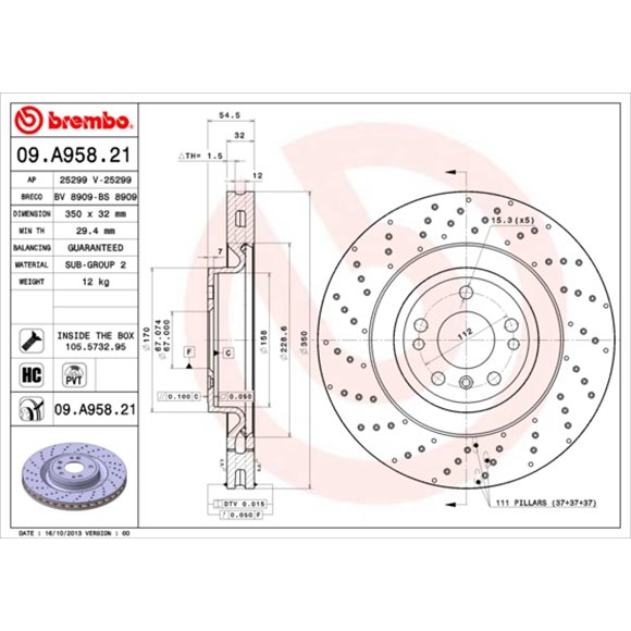 Tarcze Brembo - 09.A958.21