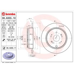 Tarcze Brembo - 08.A355.10