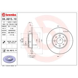 Tarcze Brembo - 08.A915.10