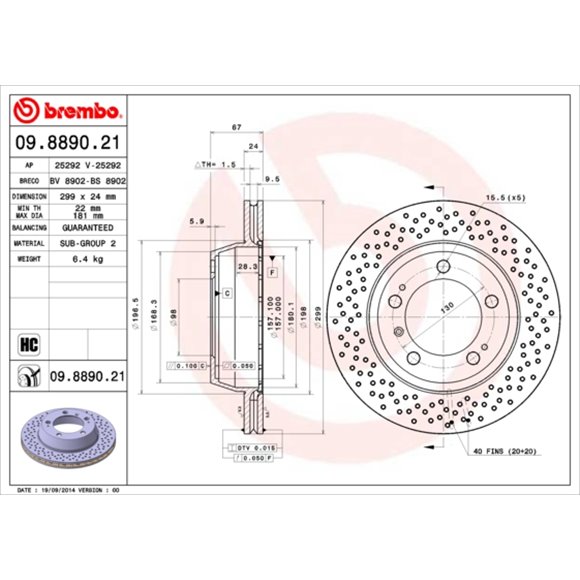 Tarcze Brembo - 09.8890.21