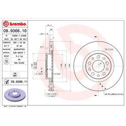 Tarcze Brembo - 09.9366.10