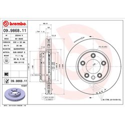 Tarcze Brembo - 09.9868.11