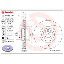 Tarcze Brembo - 09.A089.10