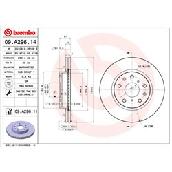 Tarcze Brembo - 09.A296.14