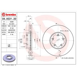 Tarcze Brembo - 09.A531.20