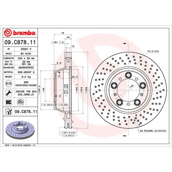 Tarcze Brembo - 09.C878.11