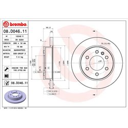 Tarcze Brembo - 08.D046.11