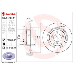 Tarcze Brembo - 08.D180.11