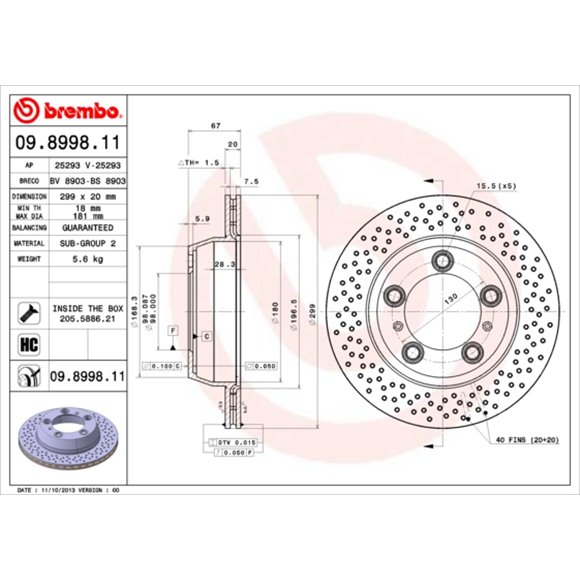Tarcze Brembo - 09.8998.11