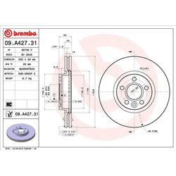 Tarcze Brembo - 09.A427.31