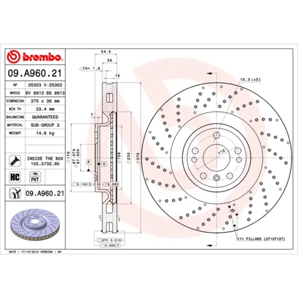 Tarcze Brembo - 09.A960.21
