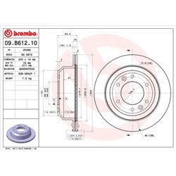Tarcze Brembo - 09.B612.10