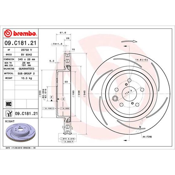 Tarcze Brembo - 09.C181.21