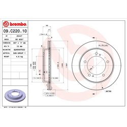 Tarcze Brembo - 09.C220.10