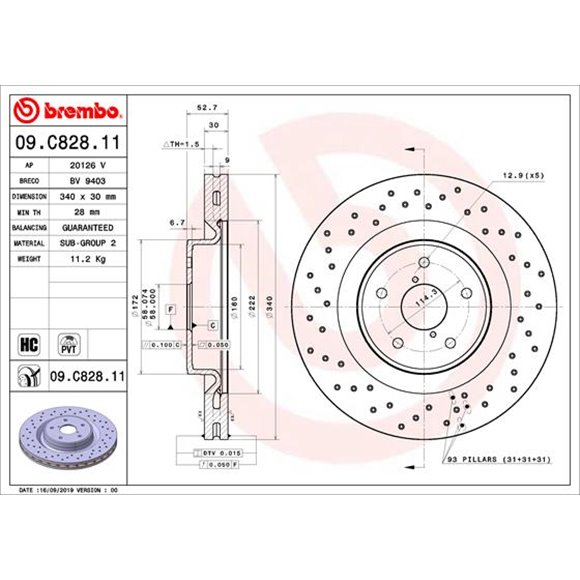 Tarcze Brembo - 09.C828.11