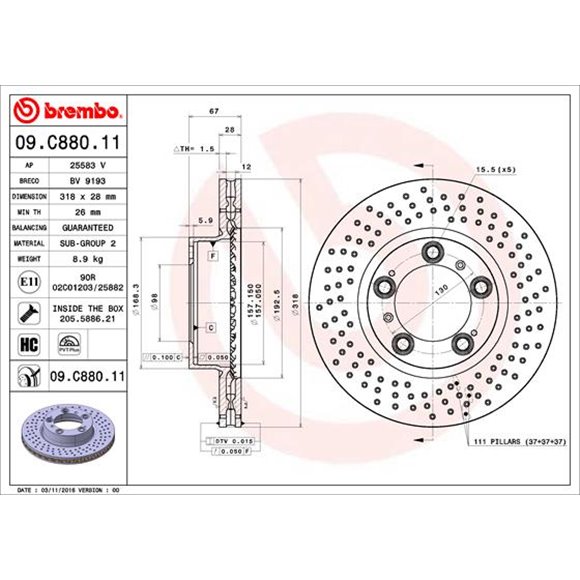 Tarcze Brembo - 09.C880.11