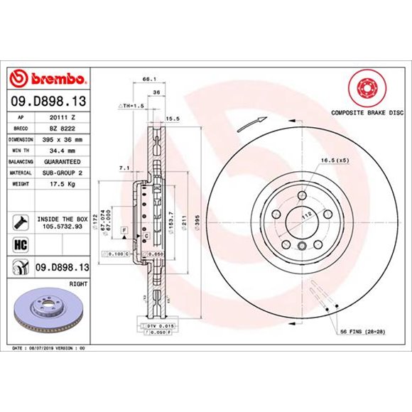 Tarcze Brembo - 09.D898.13