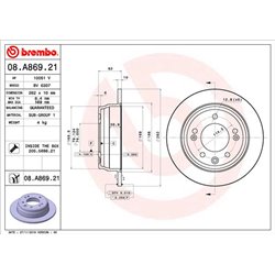 Tarcze Brembo - 08.A869.21
