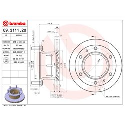 Tarcze Brembo - 09.3111.20