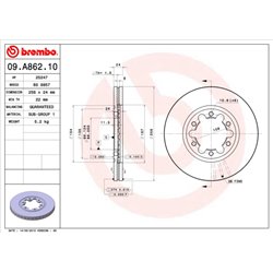 Tarcze Brembo - 09.A862.10