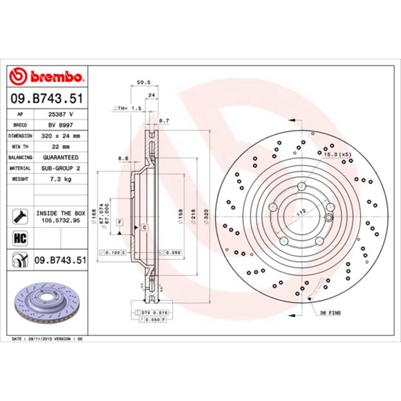 Tarcze Brembo - 09.B743.51